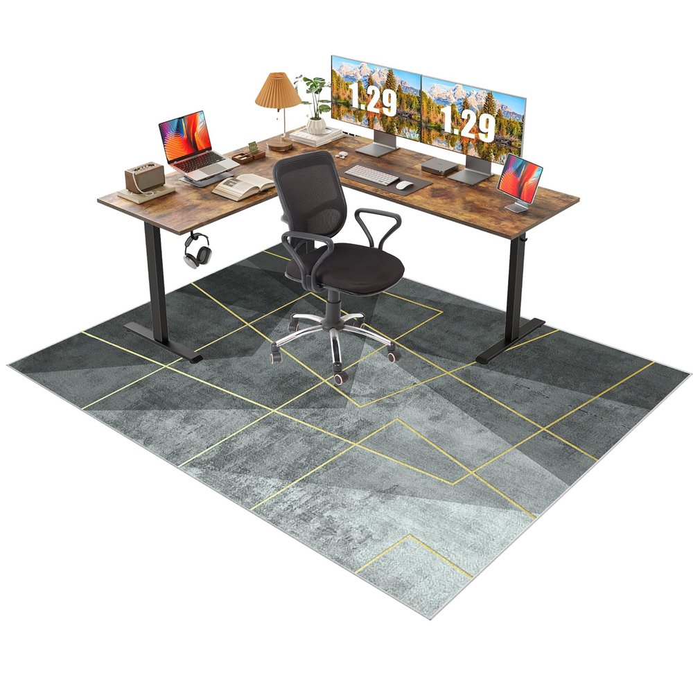 Office Chair Floor Protection Mat 100 x 140 cm, Non-Slip Mat for Hardwood, Laminate and Carpet