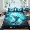 3D Printed Bedding Set, 200 x 200 cm, Animal Duvet Cover with Pillowcases, Hidden Zipper Closure, Microfiber, for Children and Adults, 2 Pillowcases 80 x 80 cm view 1