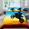 Moto-Cross Kids Duvet Cover Set, 260 x 230 cm, 3-Piece 3D Print, with 2 Pillowcases view 1