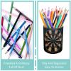 VAPOKF Old Dart Board PU Leather Pen Holder for Desk view 3