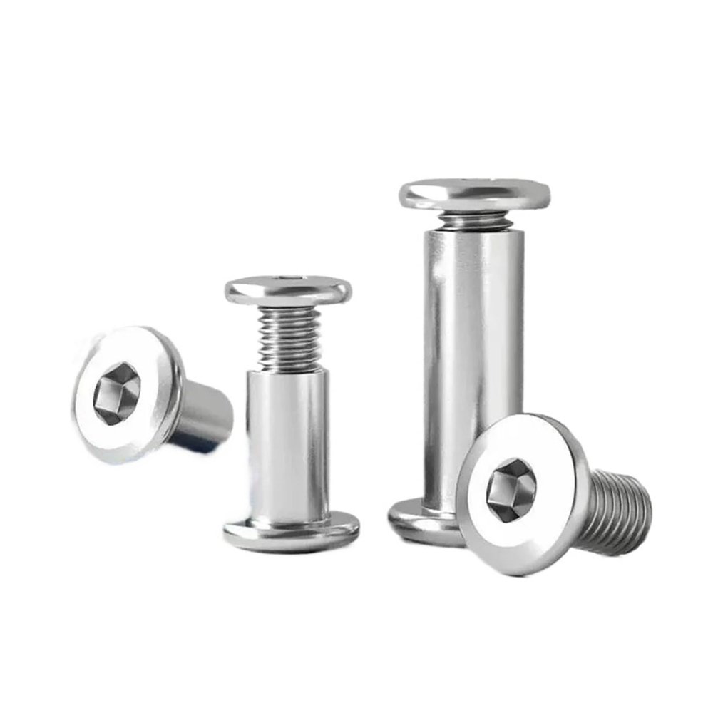 M3 M4 M5 M6 M8 M10 304 Stainless Steel Flat Hex Socket Furniture Rivet Connector Sleeve Nut Set (M4×8×5, 10 Pieces)