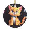 2024 Cartoon Cat Ceramic Christmas Ornament view 1