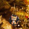 2024 Cartoon Cat Ceramic Christmas Ornament view 2