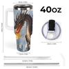 QWJKM Three Fire-Breathing Dragons 1.2 L Insulated Tumbler with Handle, Lid and Straw view 3