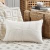 Fancy Homi Decorative Corduroy Pillow Cover, Cream White, 16 x 24 in view 1