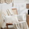 Fancy Homi Decorative Corduroy Pillow Cover, Cream White, 16 x 24 in view 2