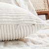 Fancy Homi Decorative Corduroy Pillow Cover, Cream White, 16 x 24 in view 3