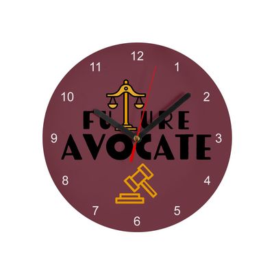 Fabulous Glass Wall Clock, Future Lawyers – Justice, 20 cm, Red