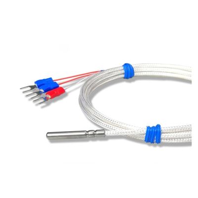 S2IZ5O Stainless Steel PT100 Temperature Sensor Thermocouple with 0.5/1/2/3/4/5 m Cable, High-Temperature Waterproof (PT100 Type, 2 m)