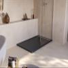 SoulHome Resin Shower Tray 150 x 80 cm, Anthracite Gray, Stainless Steel Grate view 4