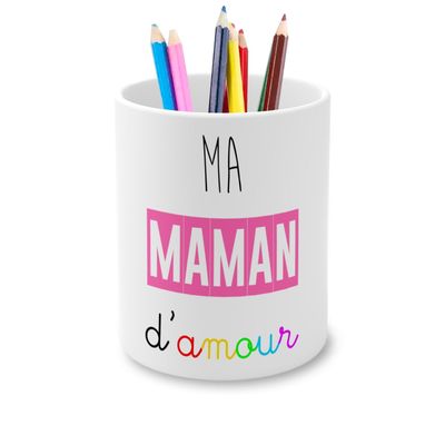 Ceramic Pencil Holder, Meine Mama D'Amour Mignon Famille Parents Mère, 325 mL