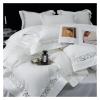 Zhi Ben Luxury Bedding Set, 1200 TC Egyptian Cotton, Openwork Lace, Purple, King Size, 4 Pieces view 3