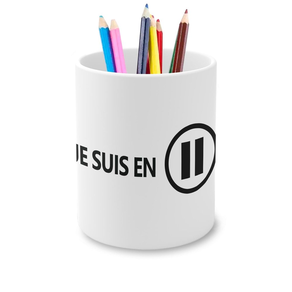 Fabulous Ceramic Pencil Holder, “Je Suis en Pause” Pause Humor, 325 ml
