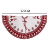 Christmas Tree Skirt, Cozy Knitted Design with Snowflakes and Deer view 2