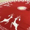 Christmas Tree Skirt, Cozy Knitted Design with Snowflakes and Deer view 4