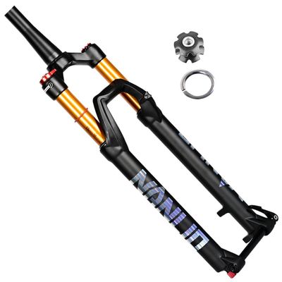 YUEKOPOU Mountain Bike Air Suspension Fork, Tapered Steerer, Disc Brake, 26/27.5/29 in.