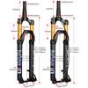 YUEKOPOU Mountain Bike Air Suspension Fork, Tapered Steerer, Disc Brake, 26/27.5/29 in. view 2