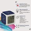 Fabulous Illuminated Cube Alarm Clock, Gray — Free Jazz Calls Me Music Passion, 7.8 x 7.8 x 7.8 cm, Multicolor Retro LED Lighting view 4