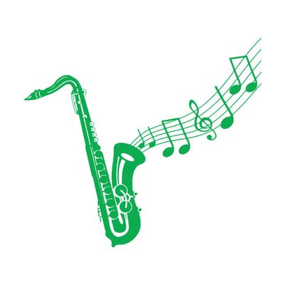 Saxophone Wall Decal with Music Notes, 66 x 75 cm