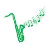 Saxophone Wall Decal with Music Notes, 66 x 75 cm view 1
