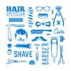 Vinyl Wall Decal with Barber Tools, Haircut and Shaving Design, 30 x 30 cm view 1