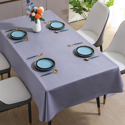 PVC Kitchen Tablecloth, Easy-Care Waterproof Oilcloth, Light Gray, 140 x 180 cm