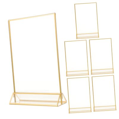 Acrylic Tabletop Sign Holder with Gold Edge