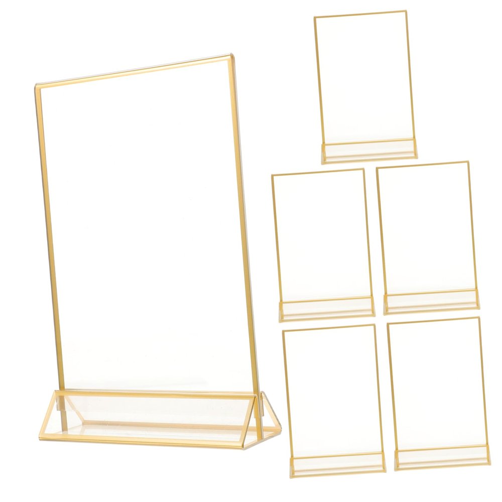 Acrylic Tabletop Sign Holder with Gold Edge