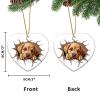 Peeking Labrador Bulldog Christmas Ornament, Custom Ceramic Heart view 3