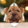 Peeking Shar-Pei Christmas Ornament view 2