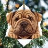 Peeking Shar-Pei Christmas Ornament view 4