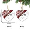 2024 Christmas Ornament, 11th Wedding Anniversary Keepsake, Just Married Crystal Flower, White Ceramic Heart, 3 in view 3