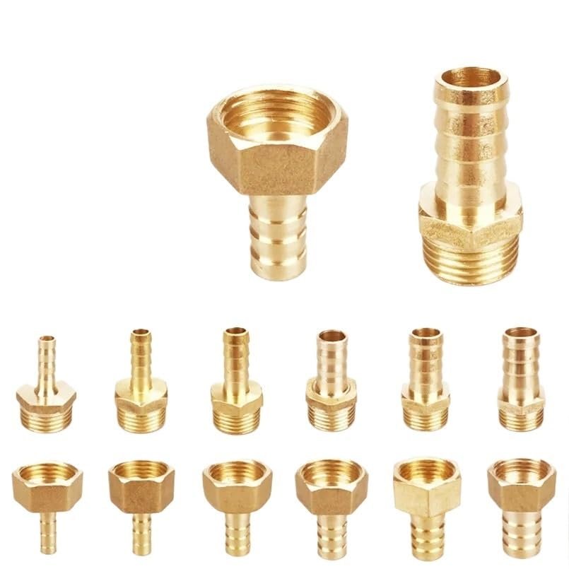 HUJWLBWF Brass Hose Barb Pipe Fitting Connector, 16 mm Barb × 1/8 in Female BSP Thread