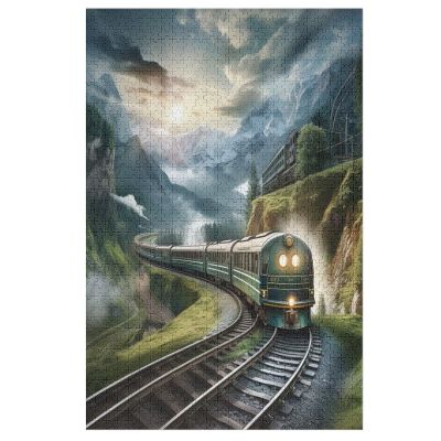 Train Wooden Puzzle, 1,000 Pieces – Impossible Puzzle for Adults and Families