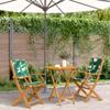 Xichuzi 3-Piece Bistro Set with Leaf-Pattern Fabric and Solid Wood view 1