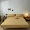 Stfery Cotton Fitted Sheet 200 x 150 cm, Solid Camel, Mattress Height 11–26 cm view 2