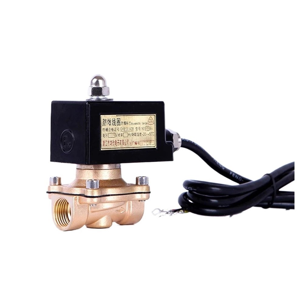QMKADFQXF DN32 1-1/4-Inch Brass LPG Gas Solenoid Valve, 24V/12V, Explosion-Proof, Normally Closed (BSP_380VAC)