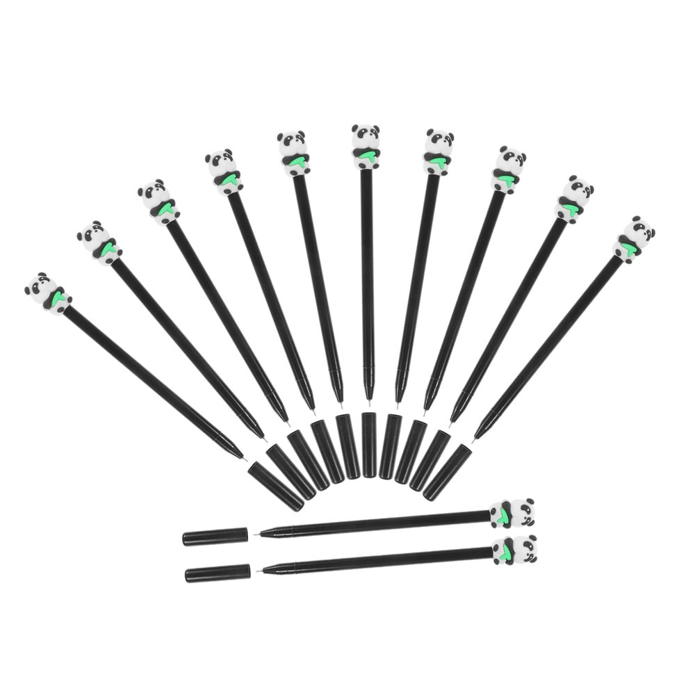 SHOWERORO 12-Pack Panda Gel Pens, Water-Based Ink, 0.5 mm