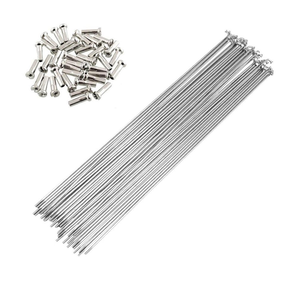 ZGYOZMNG Spokes, 10-Piece Set, 14G Stainless Steel Spokes with Nipples for Mountain and Road Bikes (276 mm)