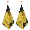 KLWQR Hand Towels with Yellow Roses, Microfiber, Absorbent, Soft, Decorative, 2-Pack view 1