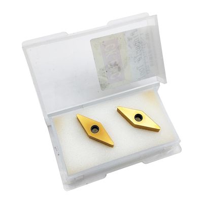 Hunricho2 2-Piece VNMG160404/08 CBN-4 / WNMG080404/08 CBN-6 Gold Superhard CBN Inserts for Hardened Steel (VNMG160408 CBN-4)