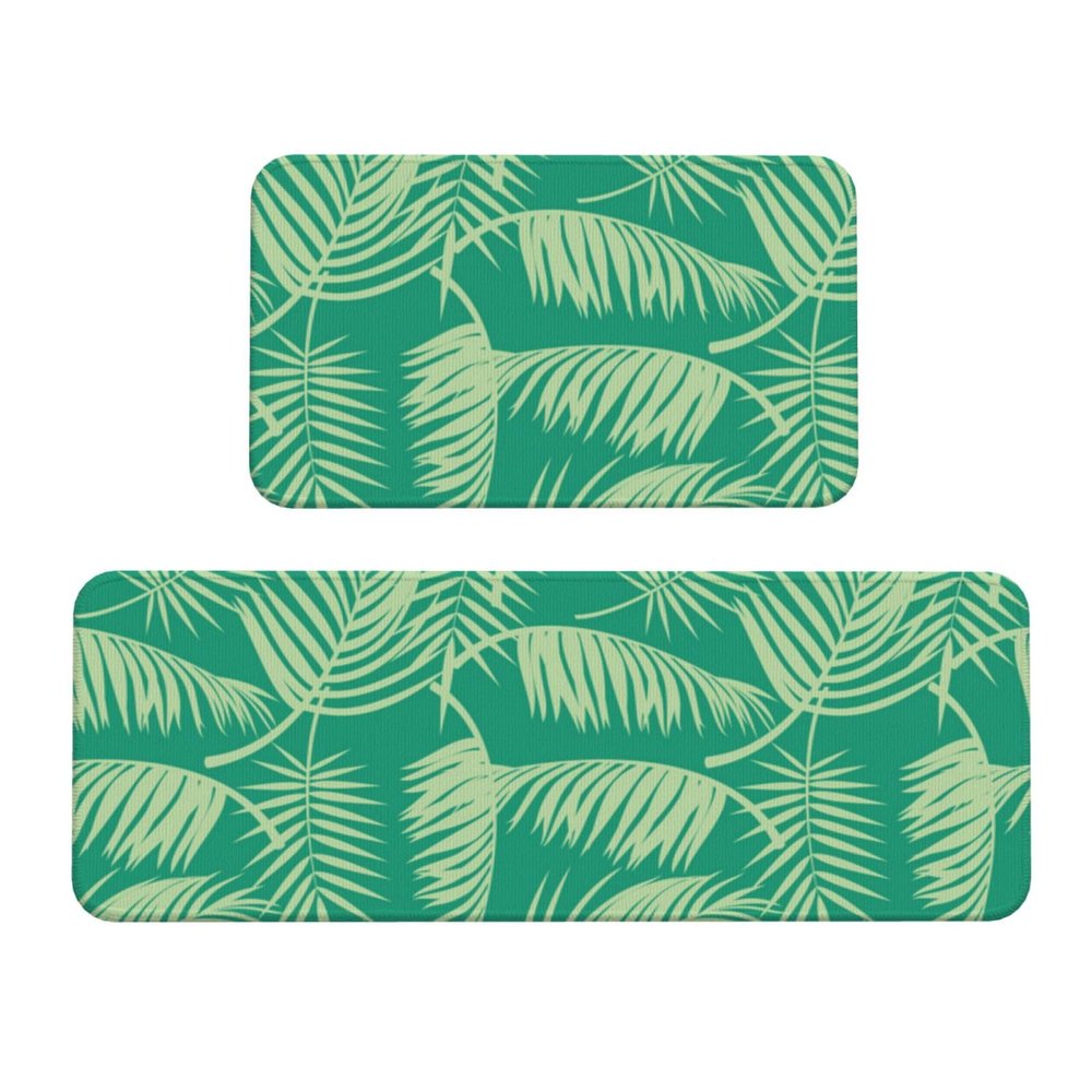 InOmak Tropical Palm Kitchen Mats, 2-Piece Set
