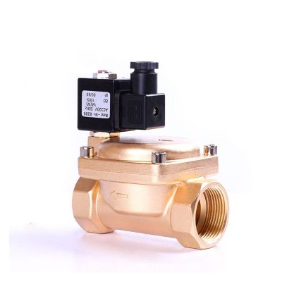 VQRINWIEL 1-1/2" High-Pressure Brass Solenoid Valve, 110 V, 24 V, 12 V, Normally Closed (G-380V-NBR-SEAL)