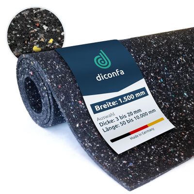 diconfa Protective Rubber Mat 1500 mm Wide, 2650 mm Long, 3 mm Thick