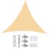 Waterproof Triangle Sun Shade Sail, 3.5 x 3.5 x 3.5 m, Windproof, UV Protection, with Mounting Kit, Cream view 1