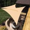 Waterproof Triangle Sun Shade Sail, 3.5 x 3.5 x 3.5 m, Windproof, UV Protection, with Mounting Kit, Cream view 2