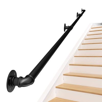 Galvanized Iron Handrail Set, Vintage Style, Indoor/Outdoor, 30–60 cm
