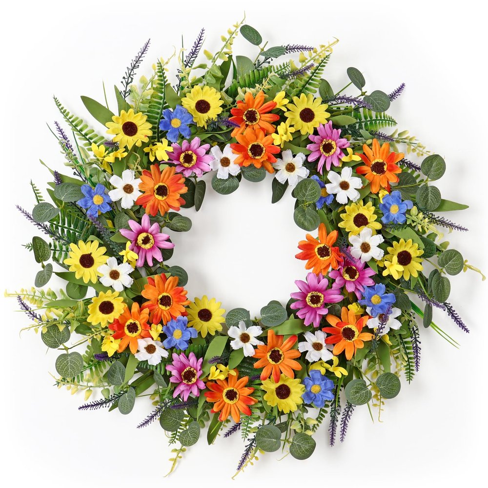 Dremisland 55 cm Eucalyptus Wreath, Year-Round Front Door Decor