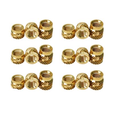 100-Pack M1.4 × 3 × 2.3 Brass Knurled Heat-Set Insert Nuts