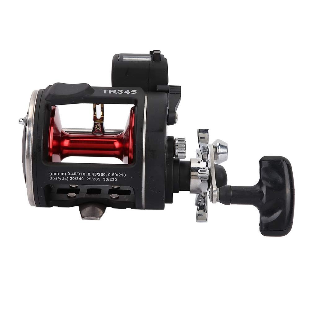 Black Saltwater Spinning Reel with Line Counter